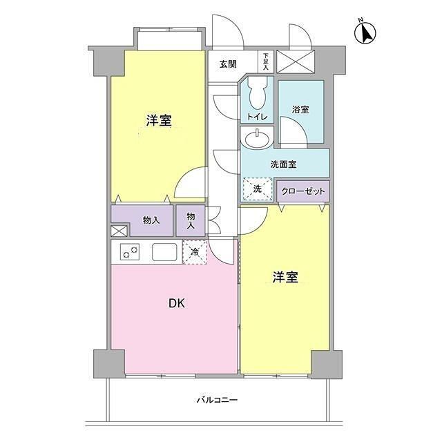 エクレール上池台(2DK/2階)の間取り写真