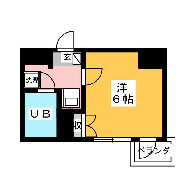 ベルトピア西川口I(1K/4階)の間取り写真