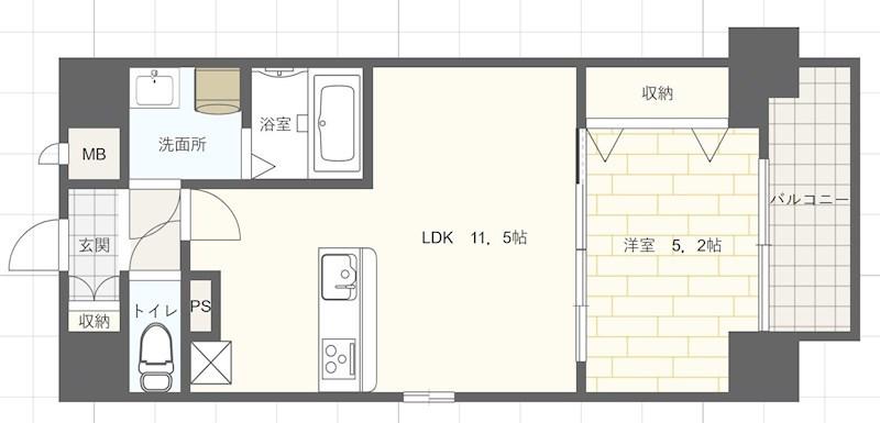 MISTRAL姫路駅前V(1LDK/2階)の間取り写真