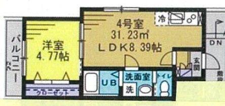 アーテル(1LDK/3階)の間取り写真