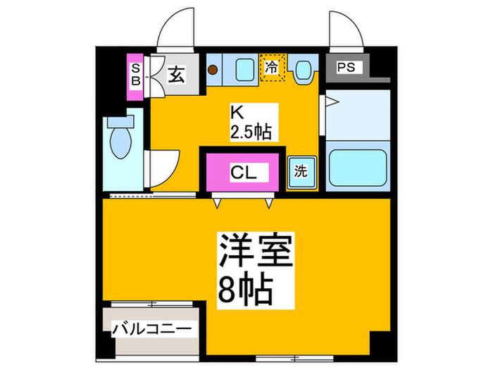 トラディショナル杉本(1K/2階)の間取り写真