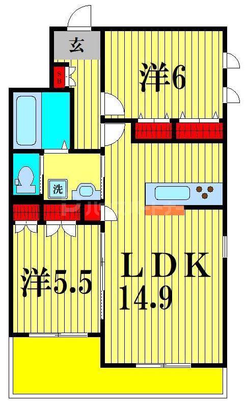 FOREST HILLS III(2LDK/2階)の間取り写真