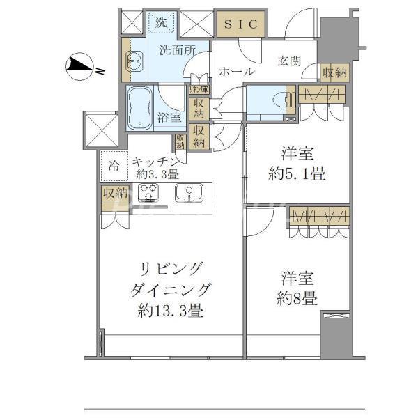 BRILLIA TOWER堂島(3LDK/27階)の間取り写真