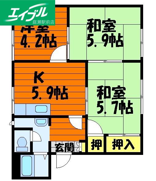 コーポじゅえい(3K/1階)の間取り写真