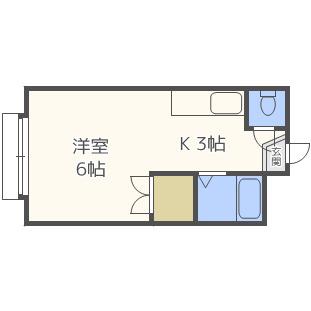 ライフ23(1K/2階)の間取り写真