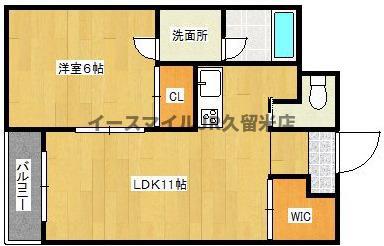 スカル梅満(1LDK/6階)の間取り写真