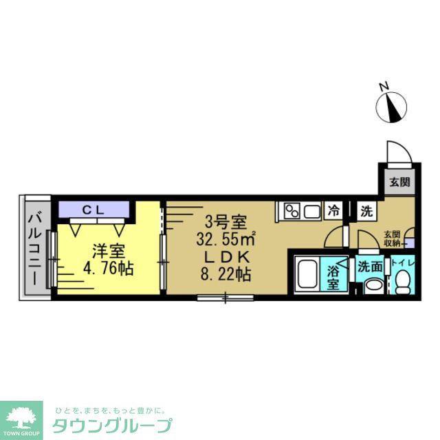 YSA薬園台(1LDK/1階)の間取り写真