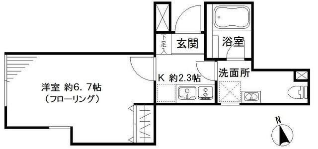 リベルタ東新宿(1K/2階)の間取り写真