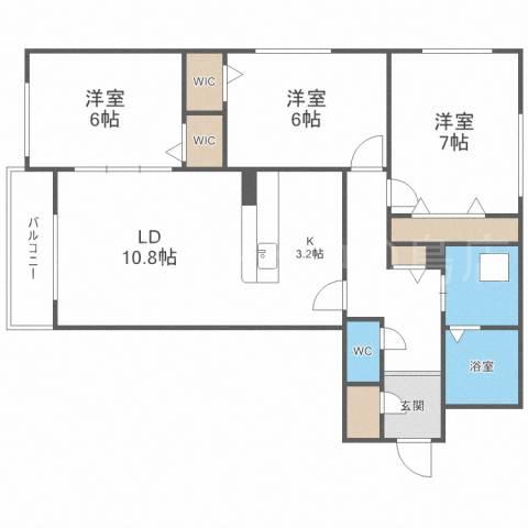 GRANVIA白石(3LDK/3階)の間取り写真