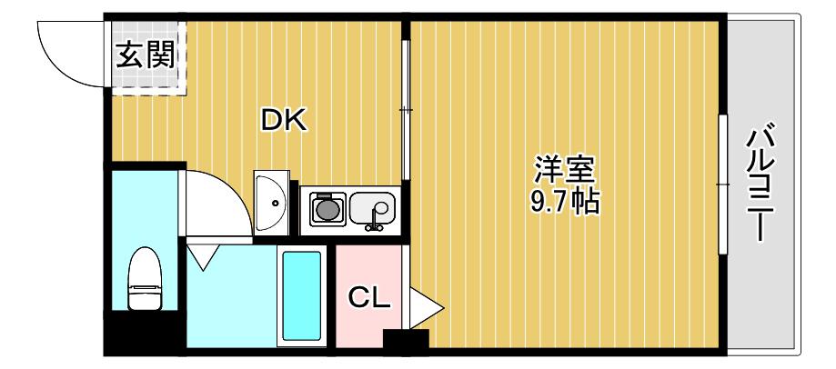 KANDM(1DK/2階)の間取り写真
