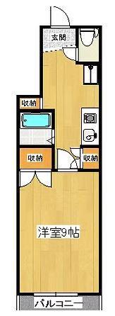 ファーイーストIIビル(1K/2階)の間取り写真