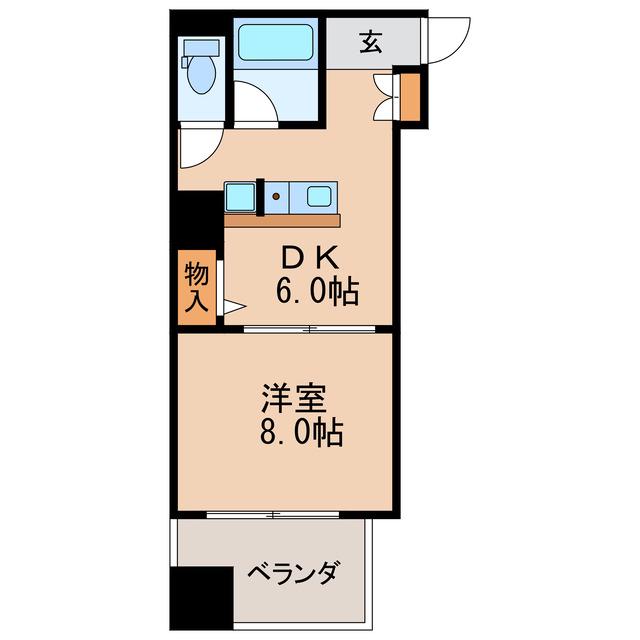 ケイポイントビル(1DK/7階)の間取り写真