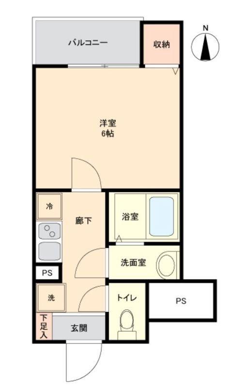 プランドール清水町(1K/1階)の間取り写真