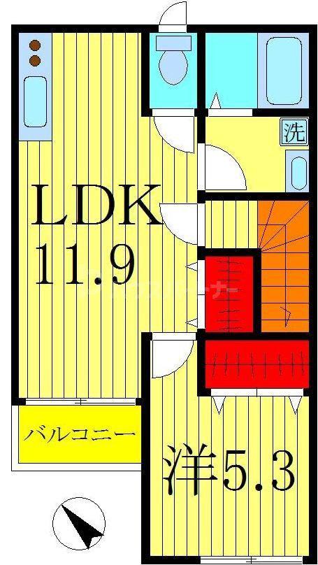 トスカーナ(1LDK/2階)の間取り写真