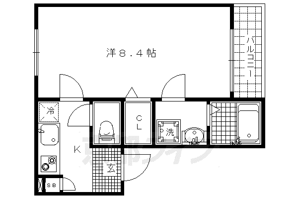 メゾン上七軒(1K/2階)の間取り写真