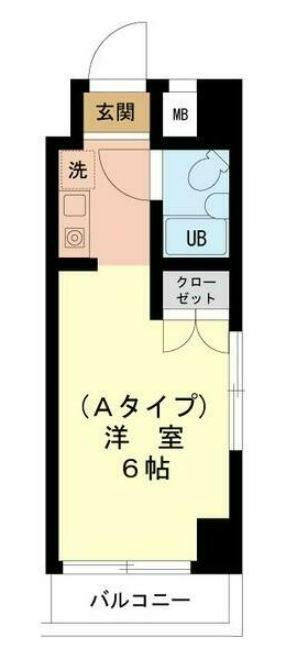 ジュネス南大沢(ワンルーム/1階)の間取り写真