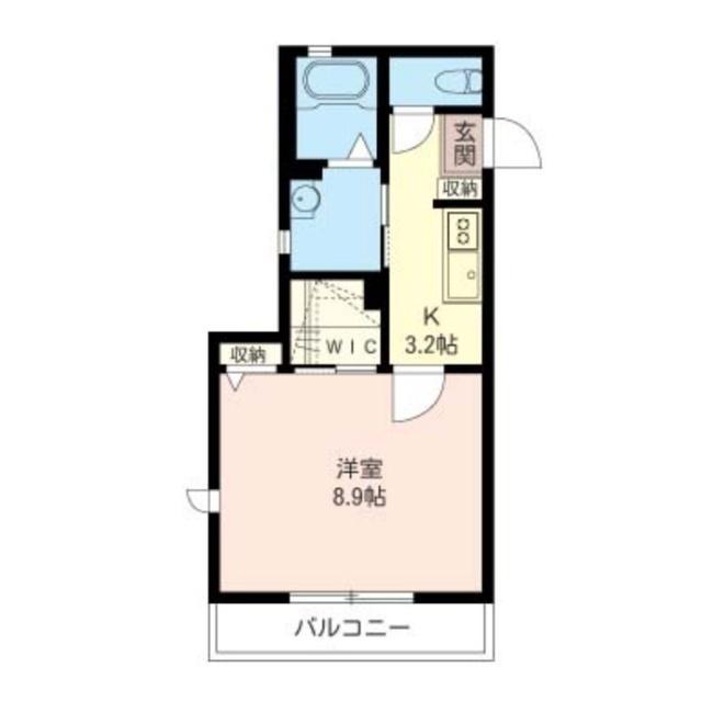 ジュネスII(1K/2階)の間取り写真