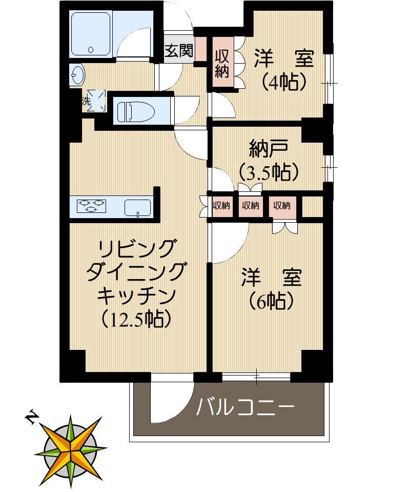 レジディア文京音羽(2SLDK/3階)の間取り写真