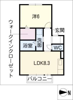 ソフィア(1LDK/1階)の間取り写真