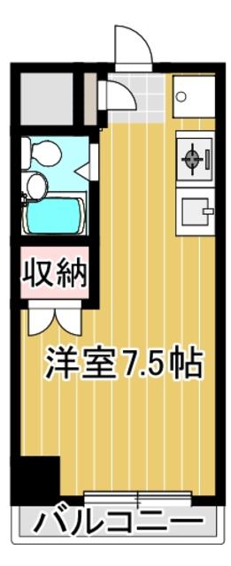 メゾン大洋PARTII(ワンルーム/4階)の間取り写真