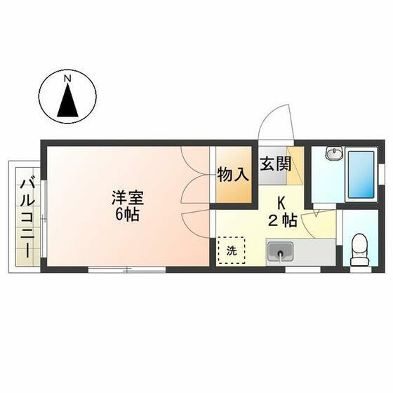 パレスサンクレスト(1K/1階)の間取り写真