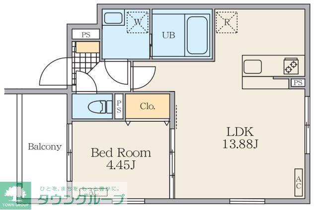 ALIVIS東日暮里(1LDK/2階)の間取り写真