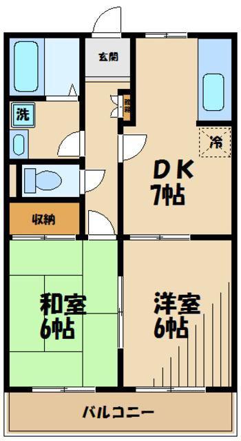 ラヴィ梶ヶ谷(2DK/2階)の間取り写真