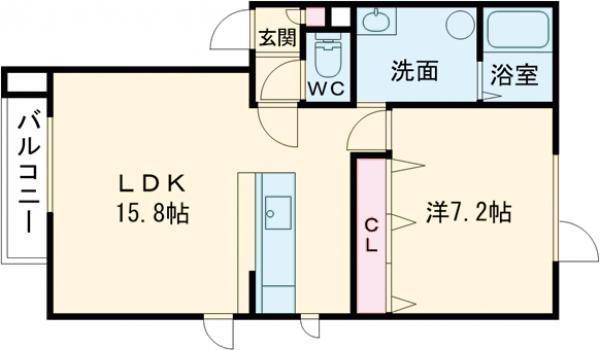 YUTAKAII(1LDK/1階)の間取り写真