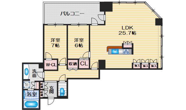 ザ・千里タワー(2LDK/21階)の間取り写真