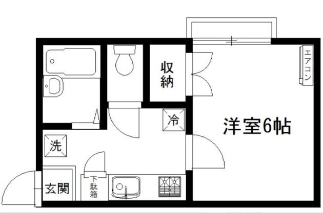シャリテ青井(1K/1階)の間取り写真