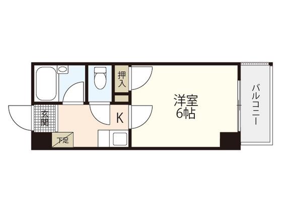 アメニティ21(1K/5階)の間取り写真