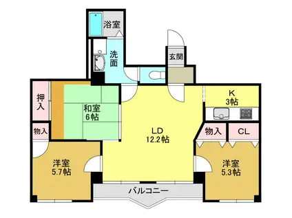 ヴィンテージハウス大和高田(3LDK/2階)の間取り写真