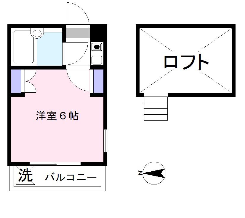 ジュネパレス新松戸第41(1K/2階)の間取り写真