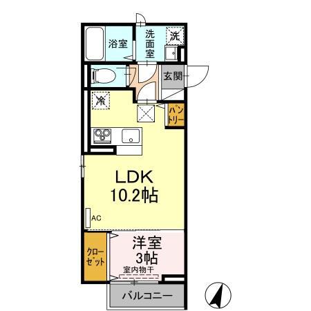 D-PREMIER大学前 101(1LDK/1階)の間取り写真