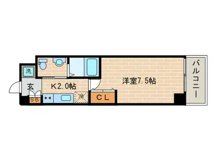 アクアプレイス京都洛南III(1K/6階)の間取り写真