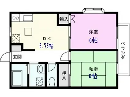 マインドハイムN・Y・1(2DK/1階)の間取り写真