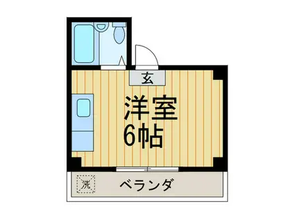 オータム五十嵐(ワンルーム/4階)の間取り写真