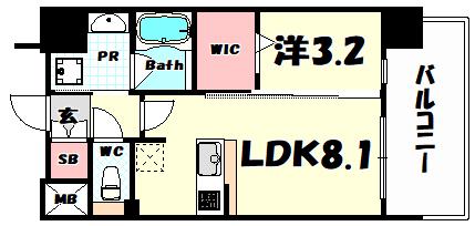 レオンコンフォート神戸山手通(1LDK/5階)の間取り写真