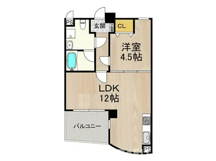 フェルザ今宮戎(1LDK/7階)の間取り写真