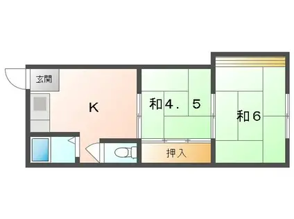 桜井マンション(2K/2階)の間取り写真