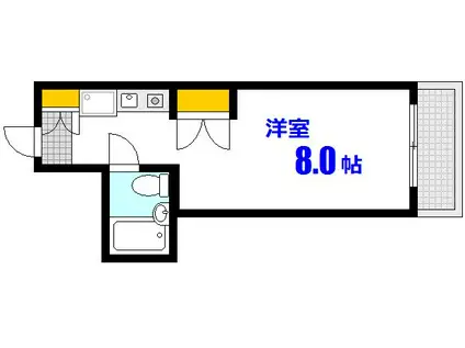 矢賀ビル(ワンルーム/5階)の間取り写真