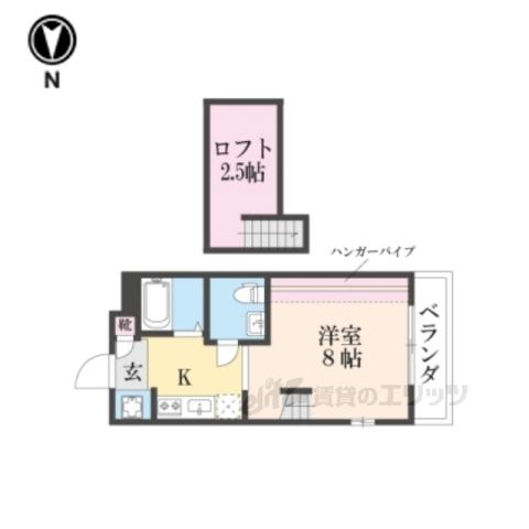 サンフェスタ東福寺 B棟(1K/3階)の間取り写真