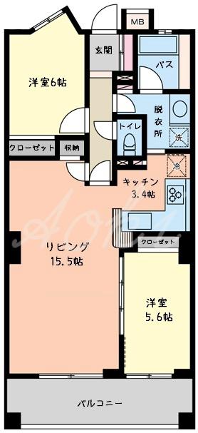上池袋タワーレジデンス(2LDK/5階)の間取り写真