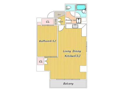 ノーブルビル(1LDK/7階)の間取り写真