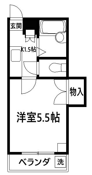 ラ・レベルテ(1K/1階)の間取り写真