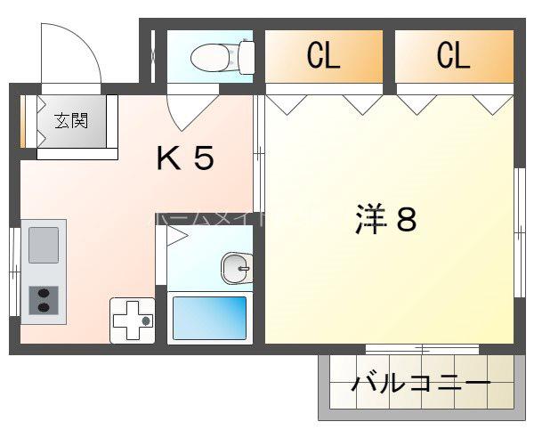 ファミーユ(1K/3階)の間取り写真