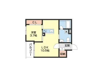 エルニド(1LDK/2階)の間取り写真