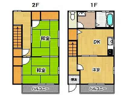 ロジュマン天神(3DK/1階)の間取り写真