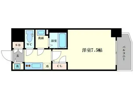 エスレジデンス大阪九条ノース(1K/4階)の間取り写真