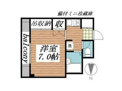 グリーンハイツ今津(1K/4階)の間取り写真